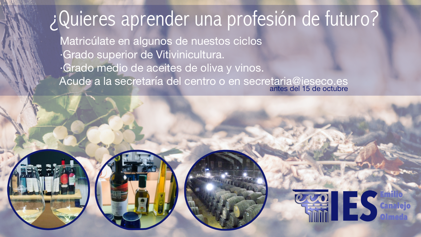 Anuncio del ciclo formativo de vinos