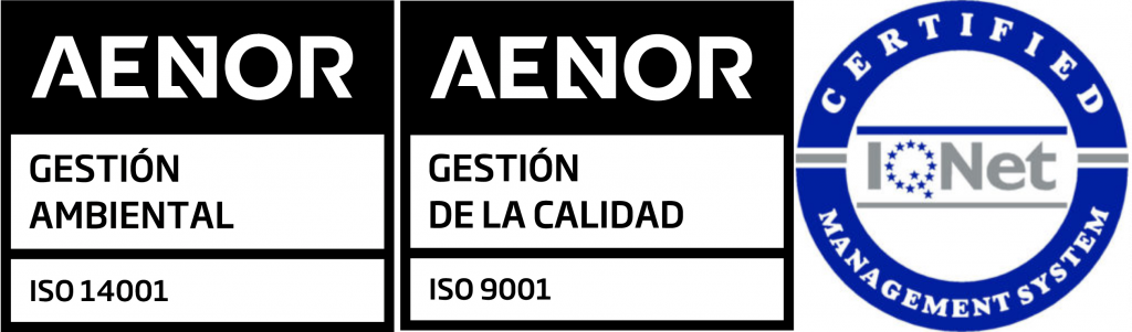 Logotipos de la certificación de calidad de Aenor.