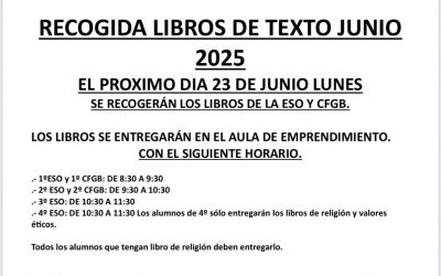 Devolución libros del curso 2024/25